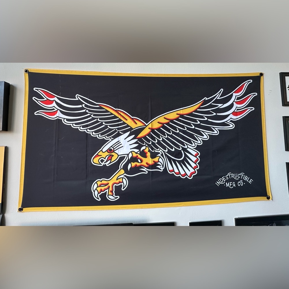 Indestructible mfg co bald eagle flag